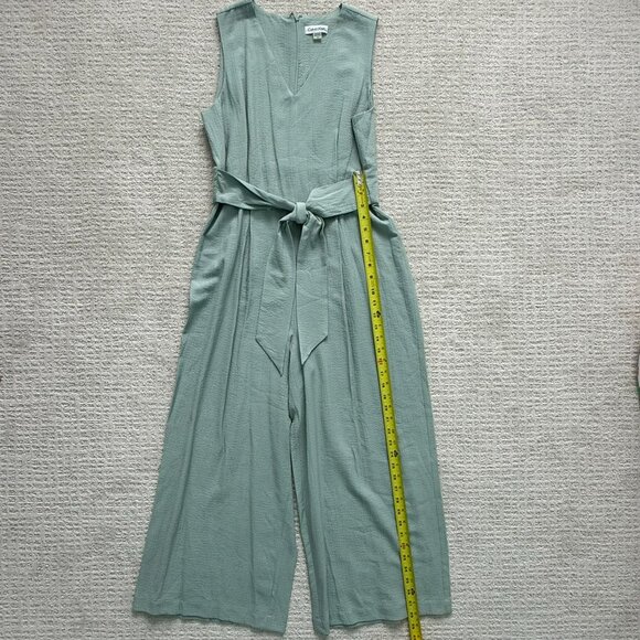 Calvin Klein | NWOT Light Green Gauze Cropped Jumpsuit Sz 8 - Picture 6 of 8